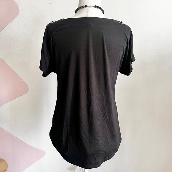 Black Grommet Top, Y2K Punk, Grunge, Indie‎ Sleaze, Rocker, Small, Streetwear - Picture 3 of 4